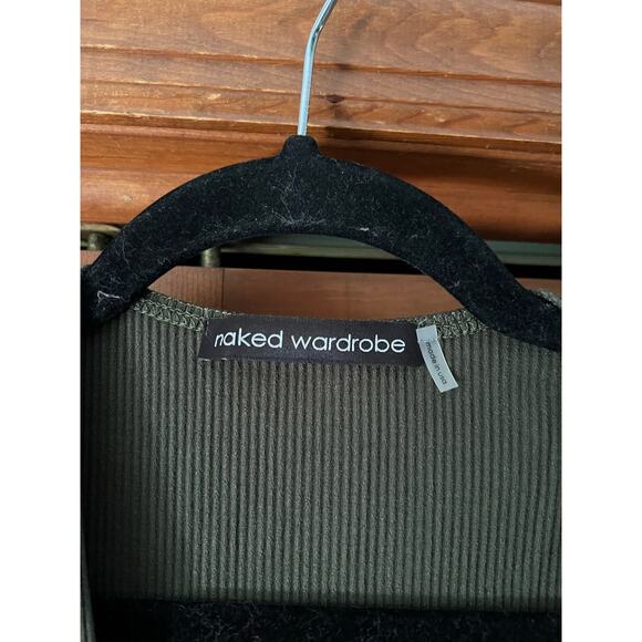 NWOT Naked Wardrobe Women's Snatched AF Sleeveless Romper Olive Green Size S - Picture 4 of 10